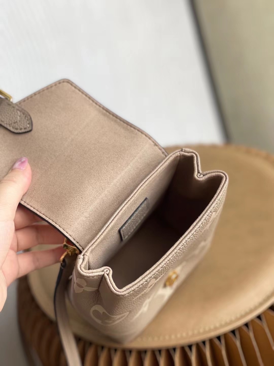 Louis Vuitton Tiny Backpack Monogram Empreinte Tourterelle Beige For Women, Women’s Bags 19cm
