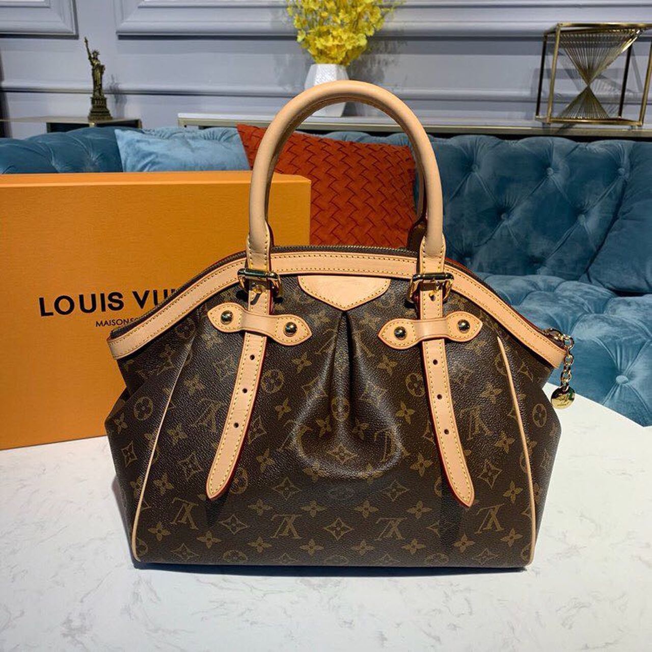 Louis Vuitton Tivoli Tote Bag Monogram Canvas For Women, Women’s Handbags, Shoulder Bags 18.1in/46cm