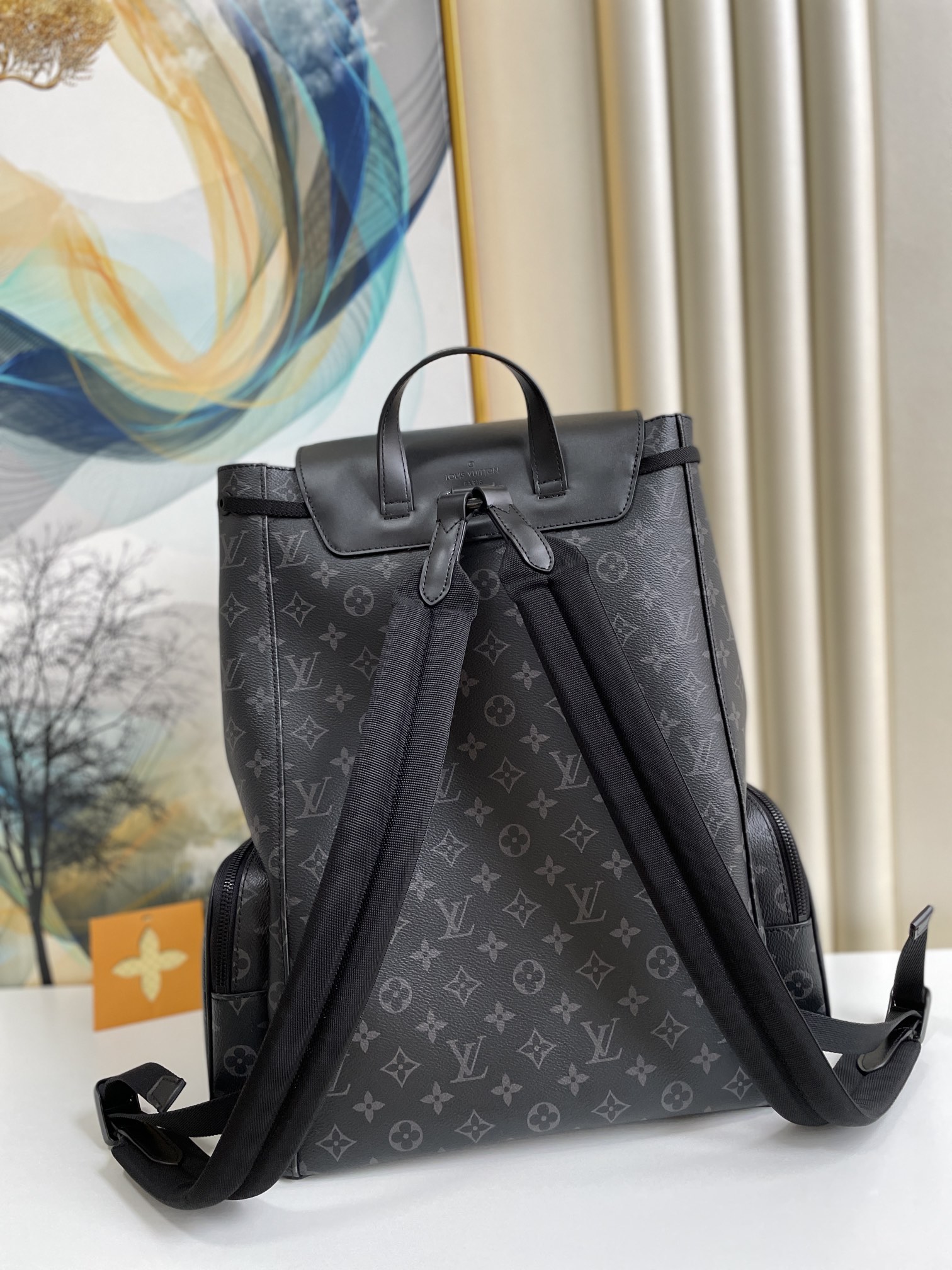 Louis Vuitton Trio Backpack Monogram Eclipse Canvas Black By Virgil Abloh For Men, Men’s Bags 44cm