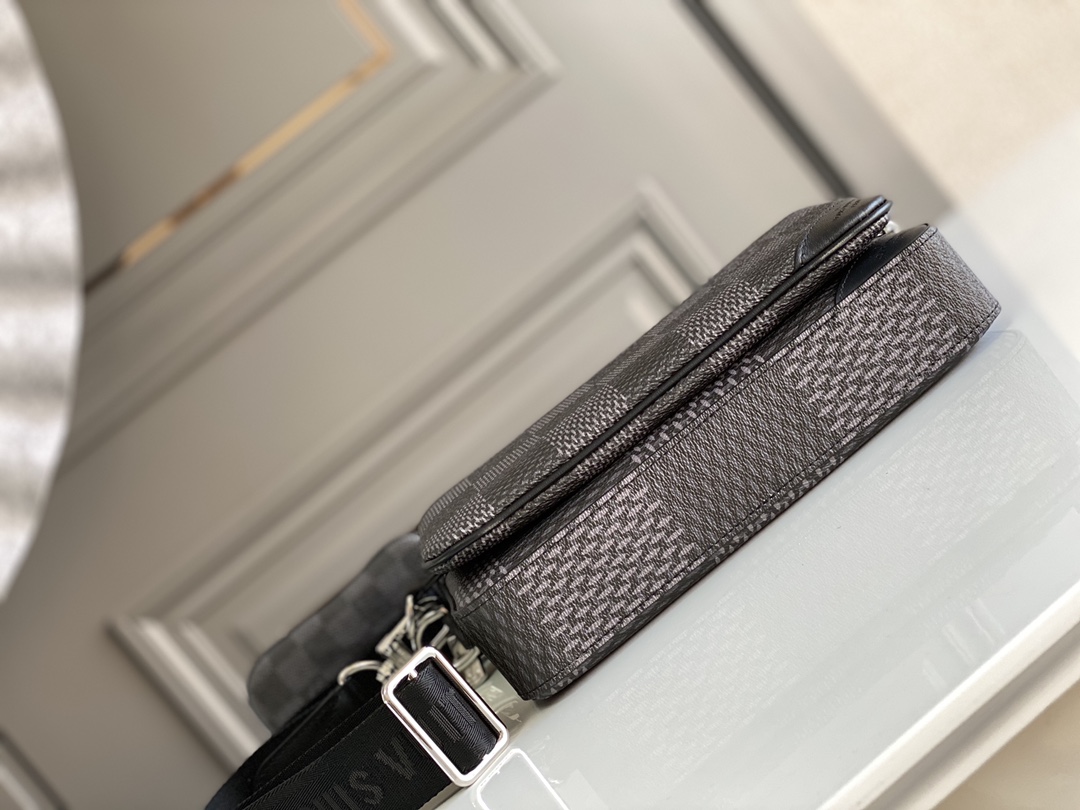 Louis Vuitton Trio Messenger Damier Graphite Black For Men, Men’s Bags, Shoulder And Crossbody Bags 9.8in/25cm