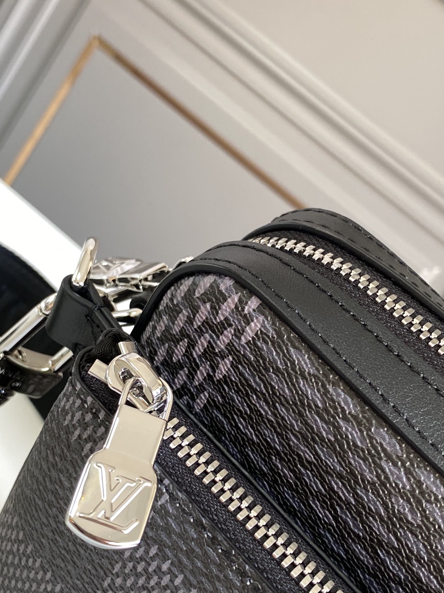 Louis Vuitton Trio Messenger Damier Graphite Black For Men, Men’s Bags, Shoulder And Crossbody Bags 9.8in/25cm
