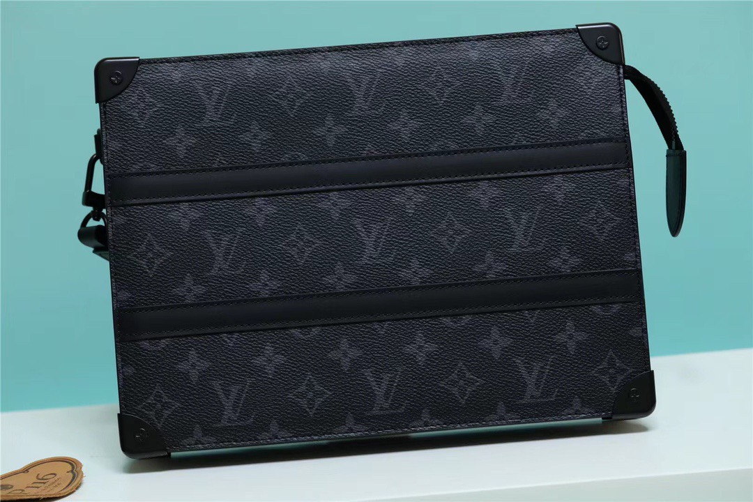 Louis Vuitton Trunk Pouch Monogram Eclipse Canvas Black For Men, Men’s Wallet 28cm