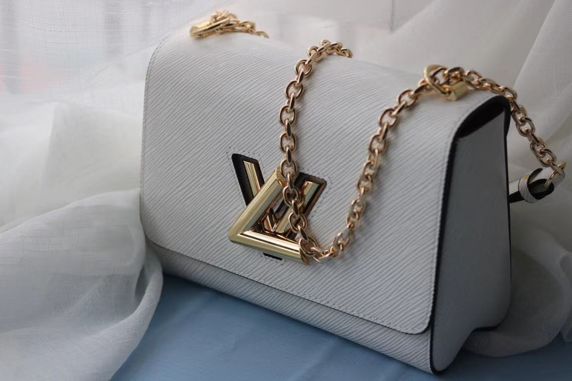 Louis Vuitton Twist Epi White For Women, Women’s Handbags, Shoulder And Crossbody Bags 9in/23cm LV