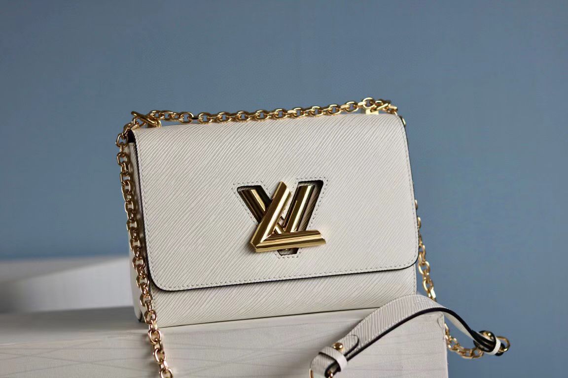 Louis Vuitton Twist Epi White For Women, Women’s Handbags, Shoulder And Crossbody Bags 9in/23cm LV