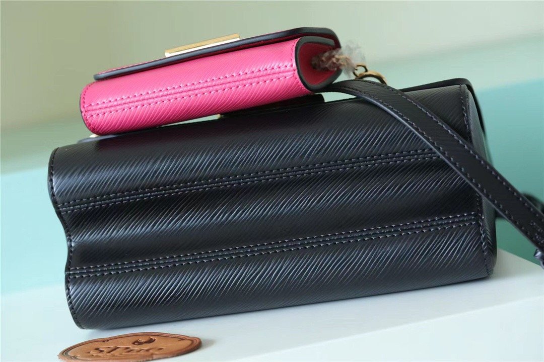 Louis Vuitton Twist MM Bag, Shoulder and Cross Body Bags For Women Black / Fuchsia 9.1in/23cm