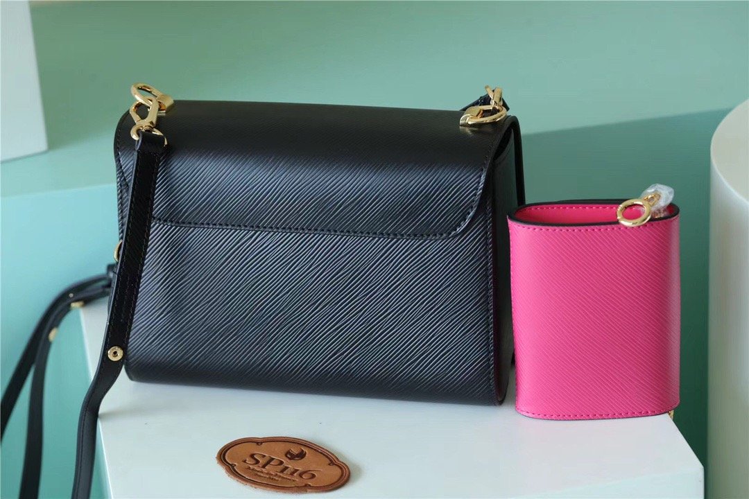Louis Vuitton Twist MM Bag, Shoulder and Cross Body Bags For Women Black / Fuchsia 9.1in/23cm