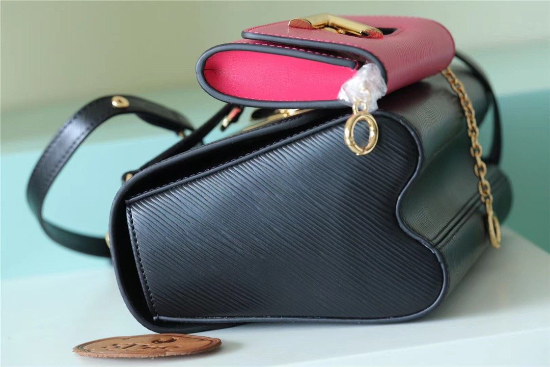 Louis Vuitton Twist MM Bag, Shoulder and Cross Body Bags For Women Black / Fuchsia 9.1in/23cm