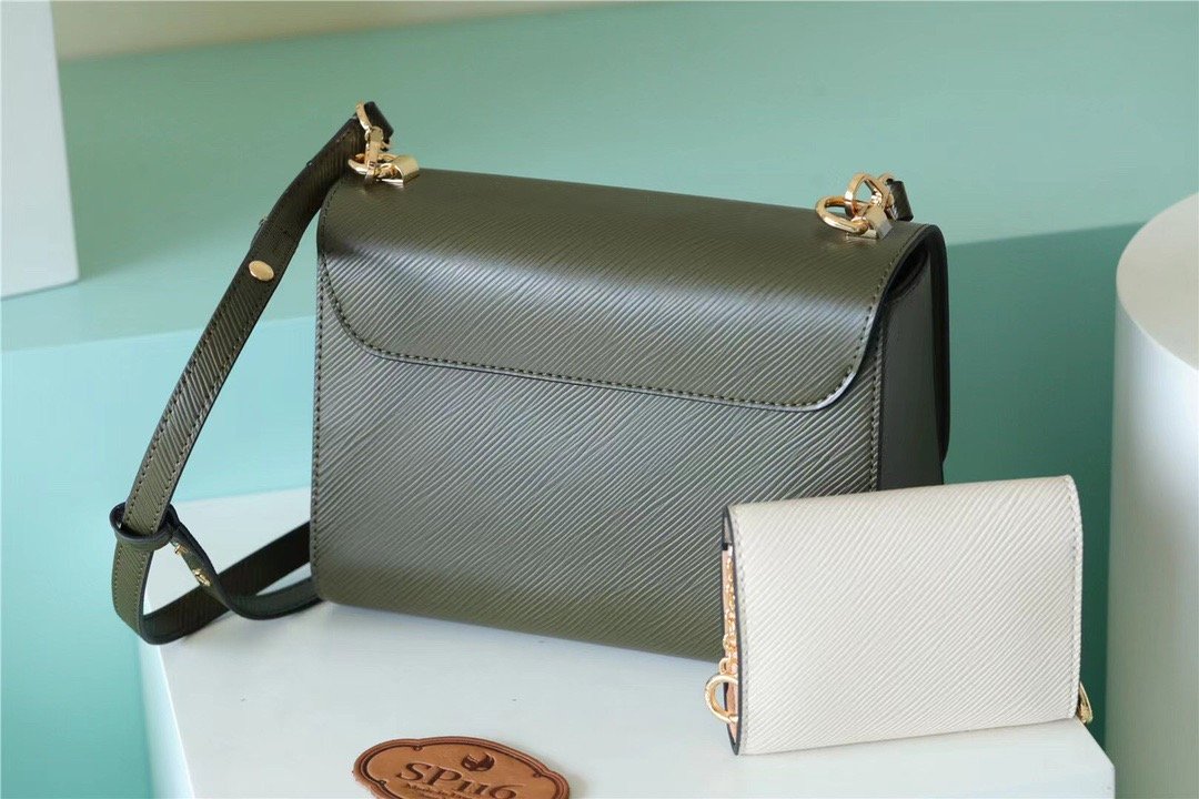 Louis Vuitton Twist MM Bag, Shoulder and Cross Body Bags For Women Kaki / Quartz White 9.1in/23cm