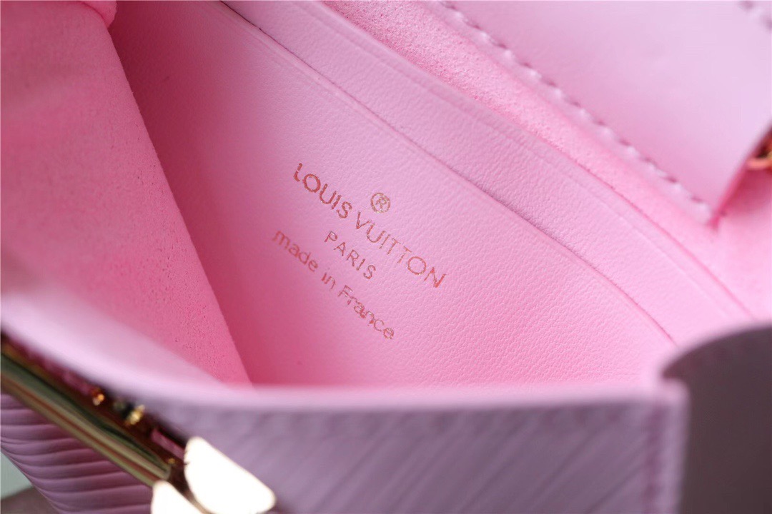 Louis Vuitton Twist MM Bag Epi Beige/ Light Pink For Women, Women’s Handbags, Shoulder and Cross Body Bags 9.1in/23cm LV