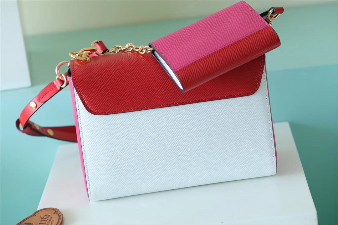 Louis Vuitton Twist MM Bag Epi Red/ Pink For Women, Women’s Handbags, Shoulder and Cross Body Bags 9.1in/23cm LV