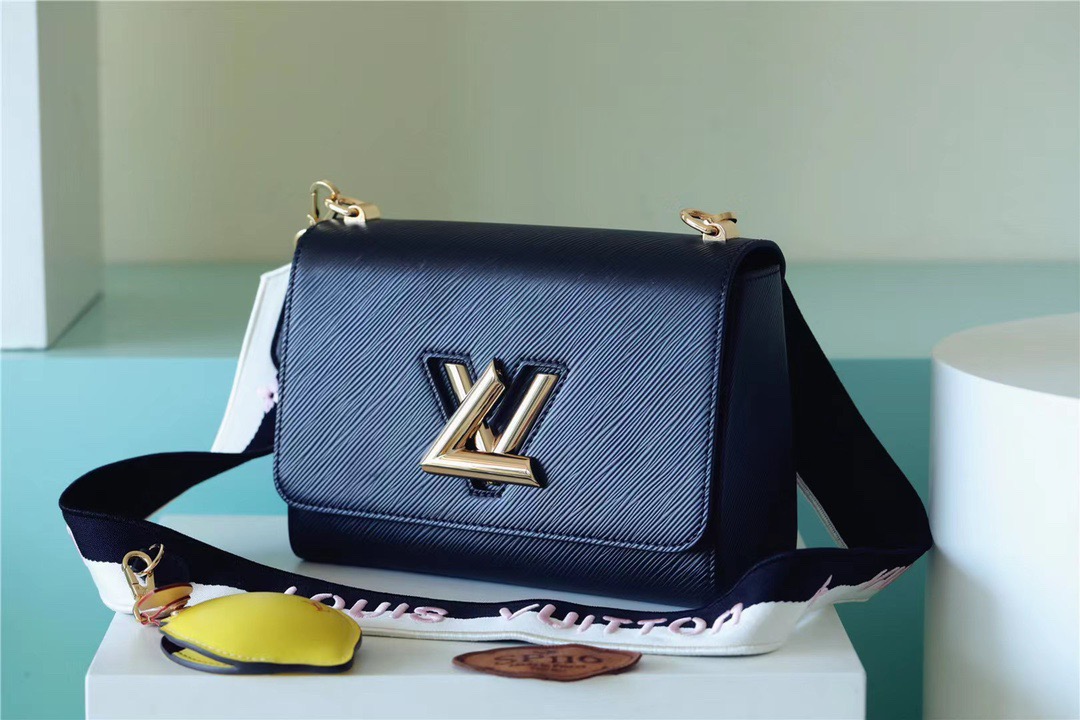 Louis Vuitton Twist MM Epi Black For Women, Women’s Handbags, Shoulder And Crossbody Bags 7.5in/19cm