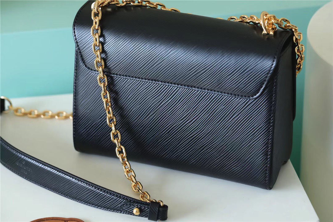 Louis Vuitton Twist MM Epi Black For Women, Women’s Handbags, Shoulder And Crossbody Bags 9.1in/23cm LV