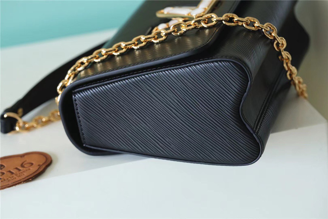 Louis Vuitton Twist MM Epi Black For Women, Women’s Handbags, Shoulder And Crossbody Bags 9.1in/23cm LV