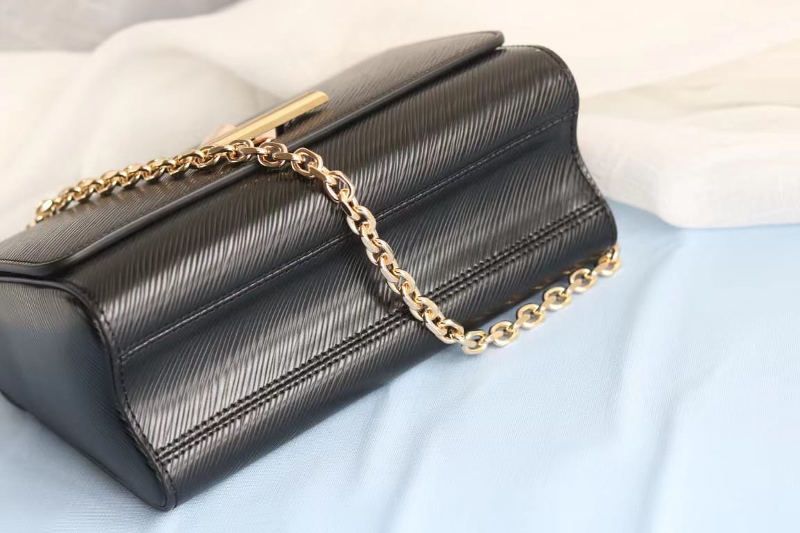 Louis Vuitton Twist MM Epi Black For Women, Women’s Handbags, Shoulder And Crossbody Bags 9.4in/23cm LV