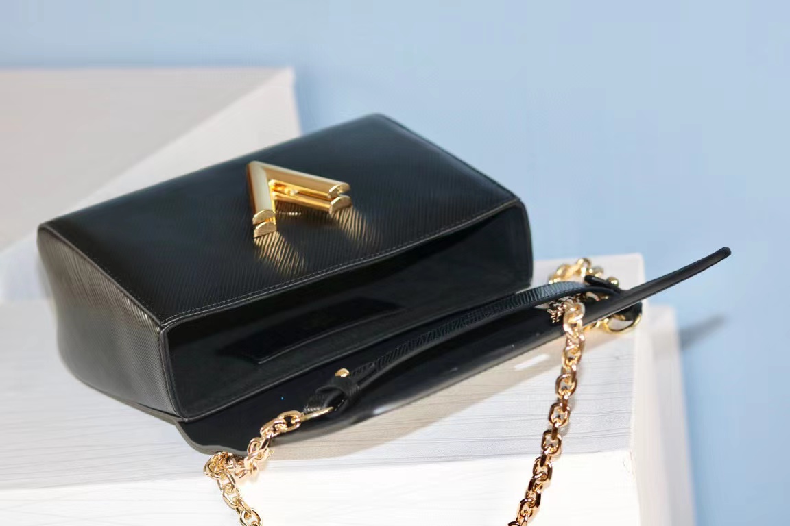 Louis Vuitton Twist MM Epi Black For Women, Women’s Handbags, Shoulder And Crossbody Bags 9.4in/23cm LV