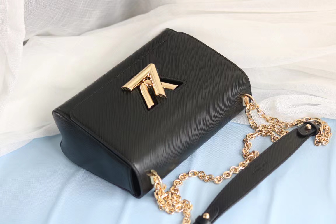 Louis Vuitton Twist MM Epi Black For Women, Women’s Handbags, Shoulder And Crossbody Bags 9.4in/23cm LV