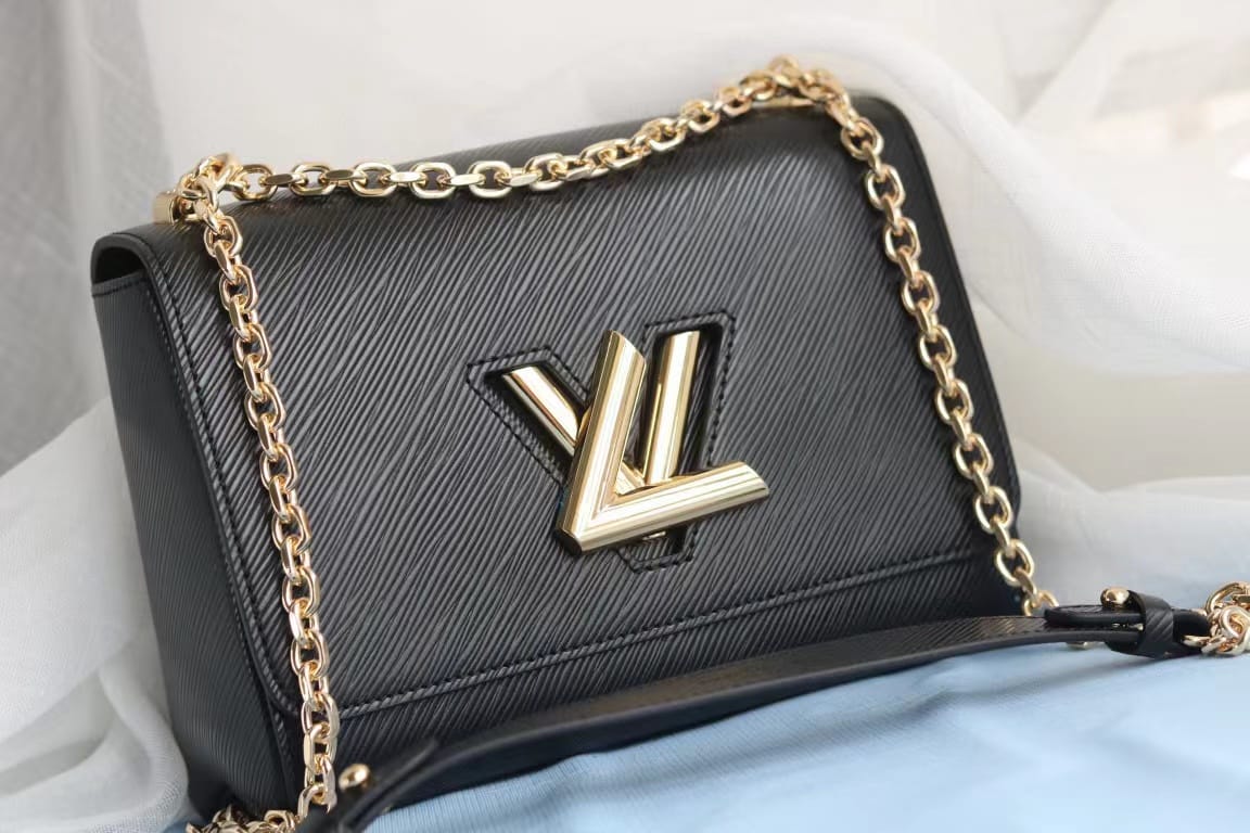 Louis Vuitton Twist MM Epi Black For Women, Women’s Handbags, Shoulder And Crossbody Bags 9.4in/23cm LV