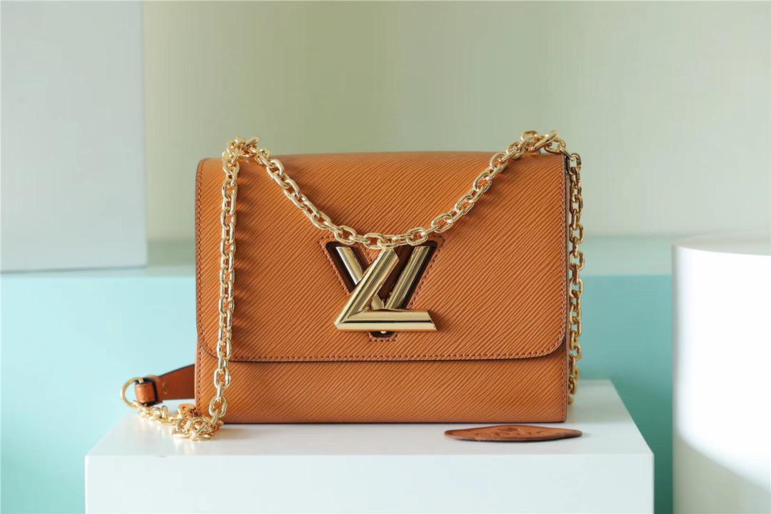 Louis Vuitton Twist MM Epi Gold Miel Brown For Women, Women’s Bags, Shoulder And Crossbody Bags 9.1in/23cm