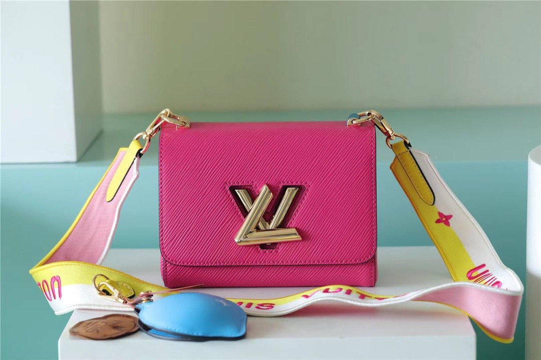 Louis Vuitton Twist MM Epi Pink For Women, Women’s Handbags, Shoulder And Crossbody Bags 7.5in/19cm LV 