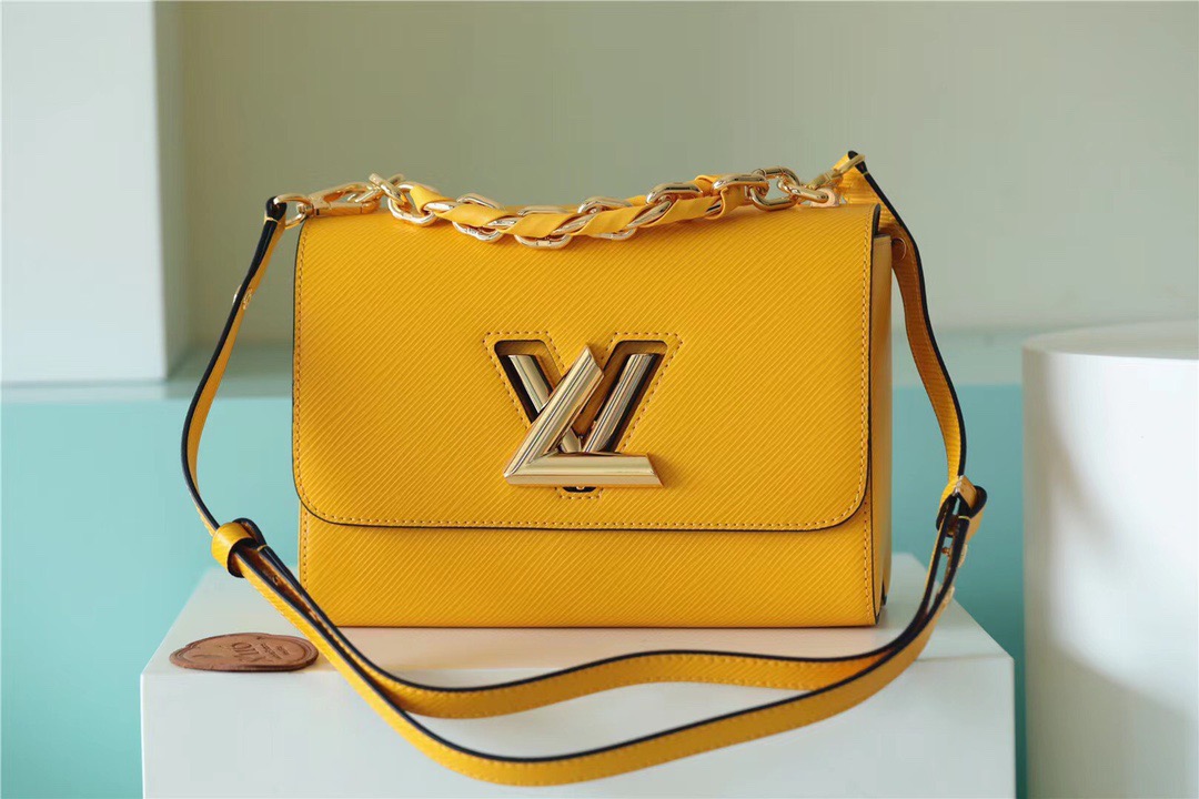 Louis Vuitton Twist MM Epi Sunflower Yellow For Women, Women’s Bags, Shoulder And Crossbody Bags 9.1in/23cm