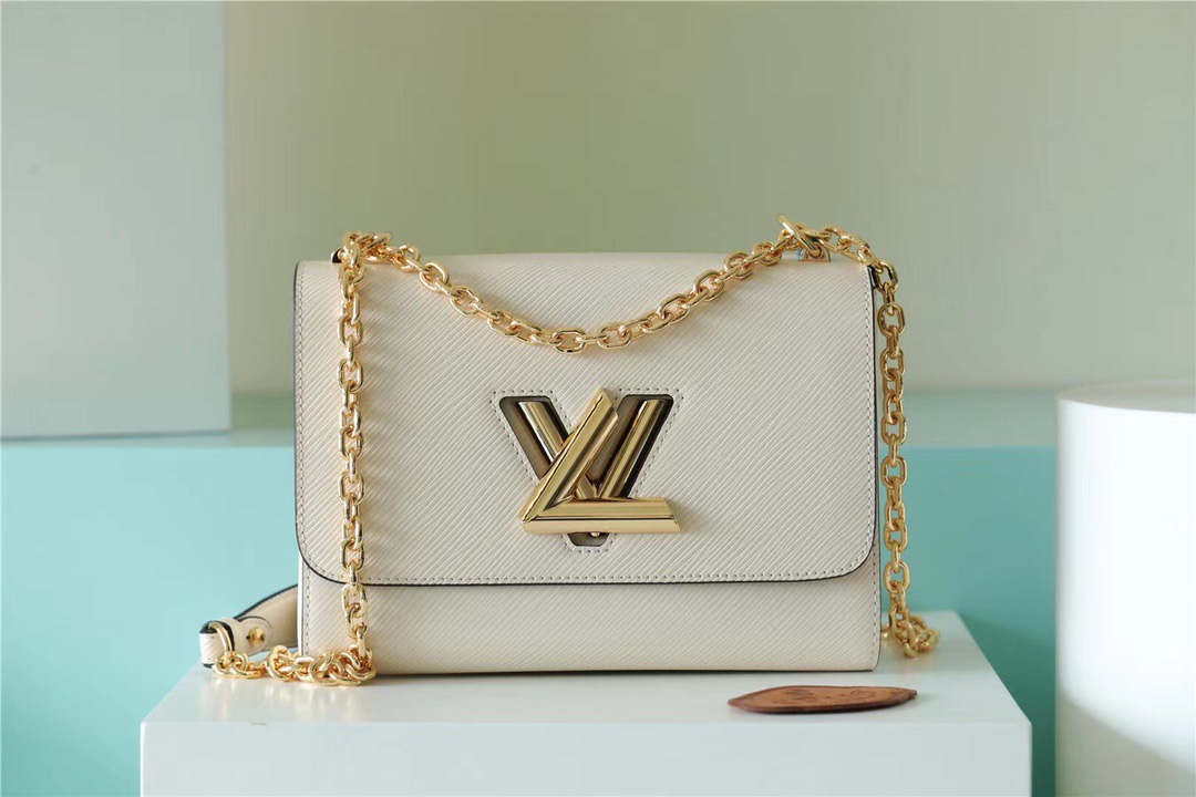 Louis Vuitton Twist MM Epi White For Women, Women’s Bags, Shoulder And Crossbody Bags 9.1in/23cm
