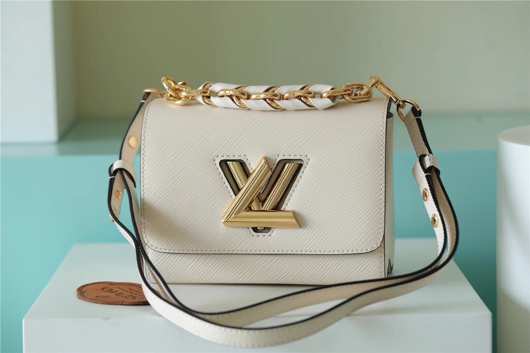 Louis Vuitton Twist MM Epi White For Women, Women’s Bags, Shoulder And Crossbody Bags 9.1in/23cm LV