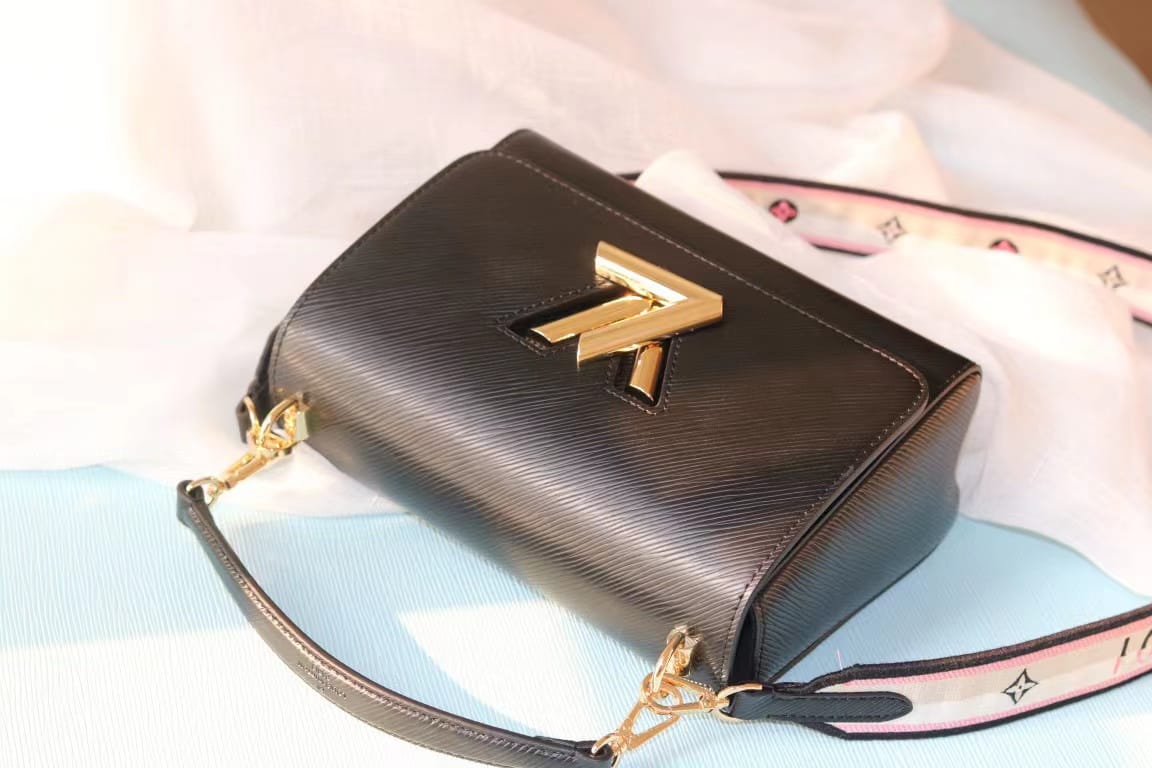 Louis Vuitton Twist MM Monogram Blossoms Black For Women, Women’s Handbags, Shoulder And Crossbody Bags 9.1in/23cm
