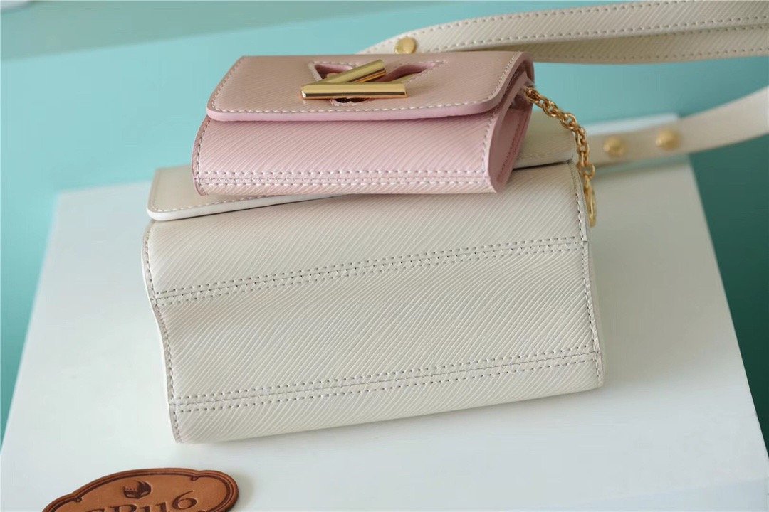 Louis Vuitton Twist PM Bag, Shoulder and Cross Body Bags For Women Taupe Brown / Pink 7.5in/19cm