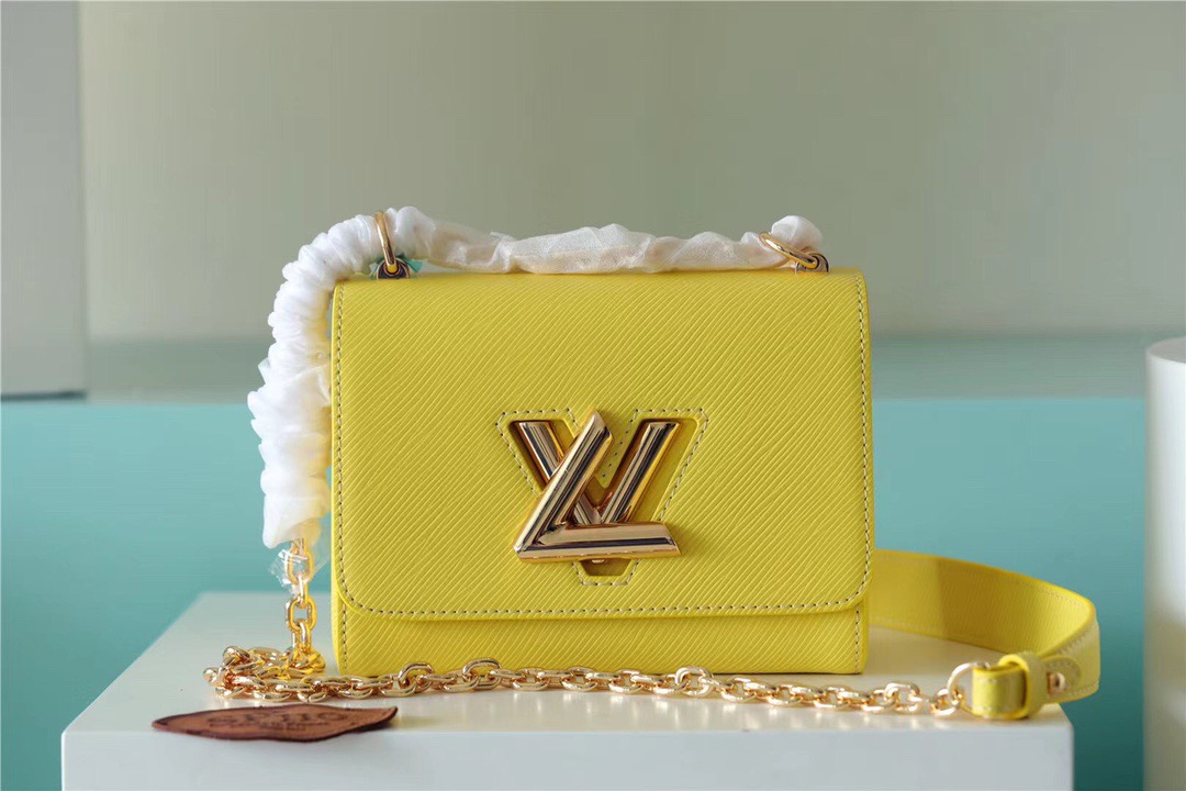 Louis Vuitton Twist PM Epi Yellow For Women, Women’s Handbags, Shoulder And Crossbody Bags 7.5in/19cm LV