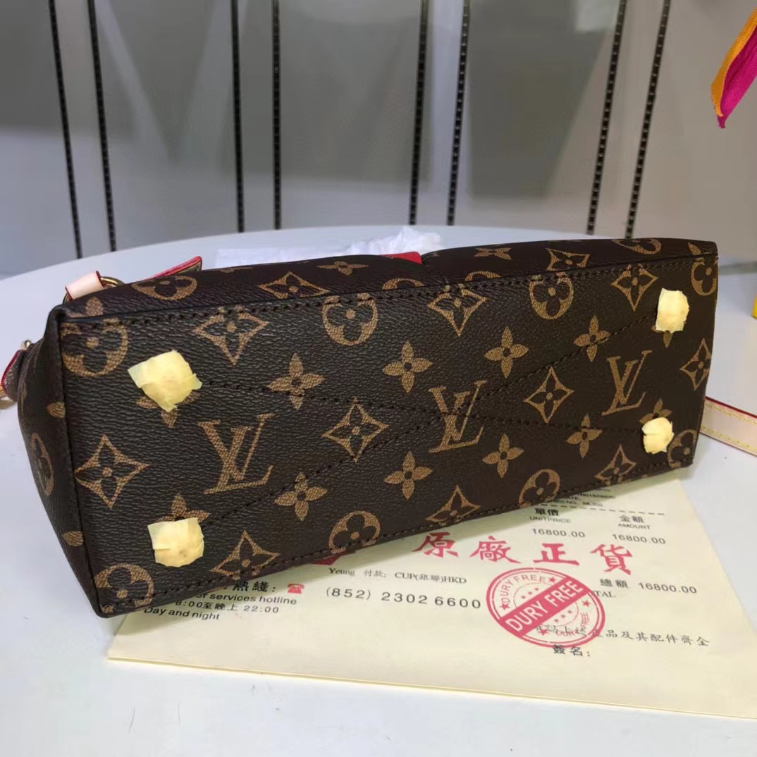 Louis Vuitton V Tote BB Monogram Canvas Cerise Red For Women, Women’s Bags, Shoulder And Crossbody Bags 10.6in/27cm