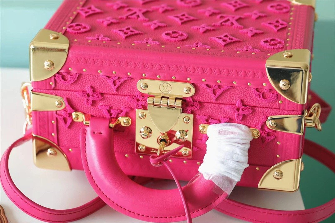 Louis Vuitton Valisette Tresor Monogram Empreinte Pink For Women, Women’s Bags, Shoulder And Crossbody Bags 9.4in/24cm LV