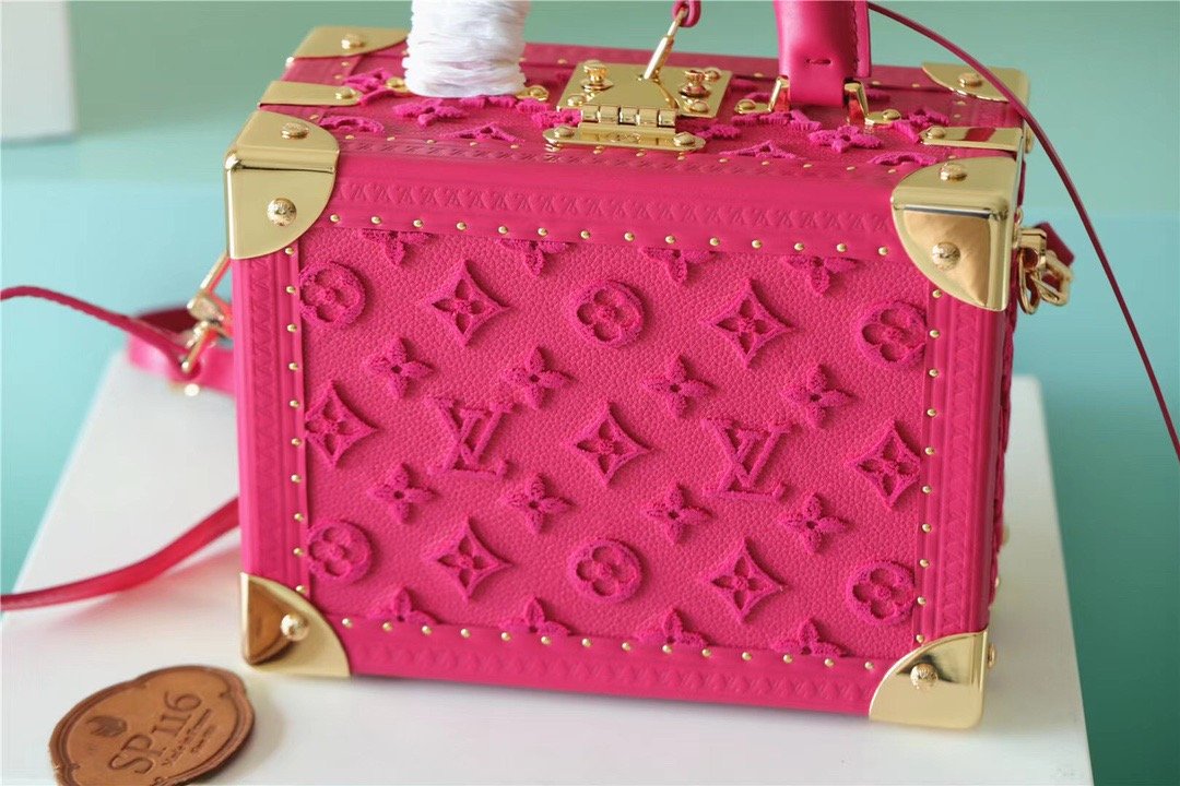 Louis Vuitton Valisette Tresor Monogram Empreinte Pink For Women, Women’s Bags, Shoulder And Crossbody Bags 9.4in/24cm LV