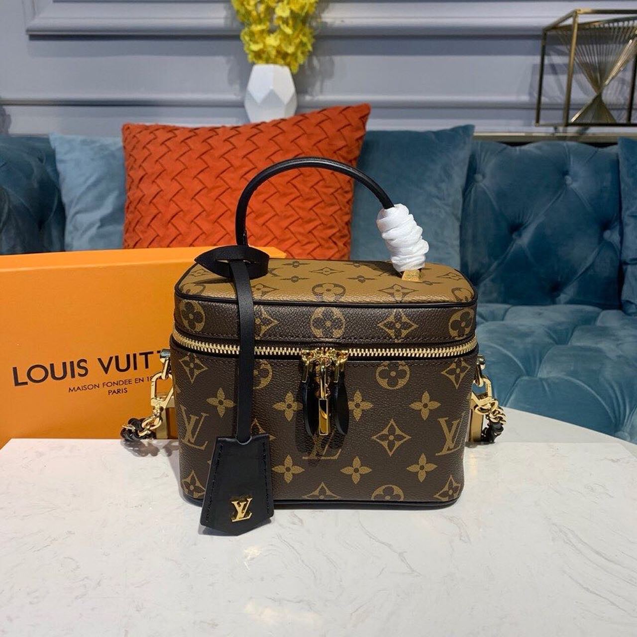 Louis Vuitton Vanity PM Monogram And Monogram Reverse Canvas By Nicolas Ghesquiere For Women, Women’s Handbags, Shoulder And Crossbody Bags 7.5in/19cm