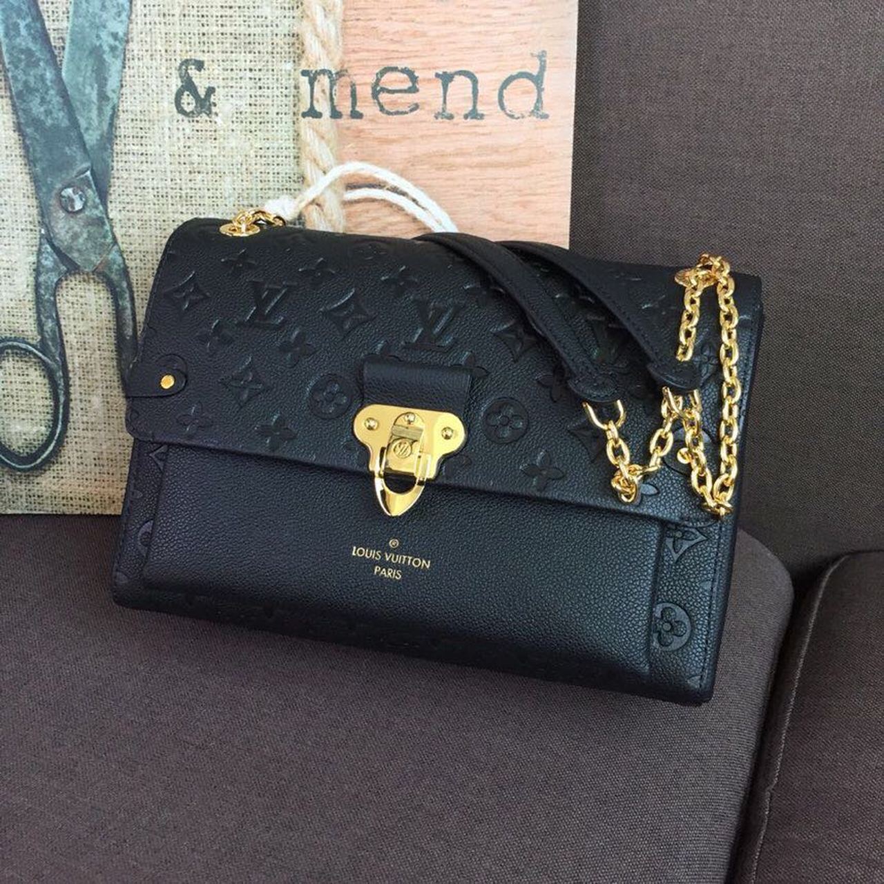 Louis Vuitton Vavin MM Monogram Empreinte Black For Women, Women’s Handbags, Shoulder And Crossbody Bags 9.8in/25cm