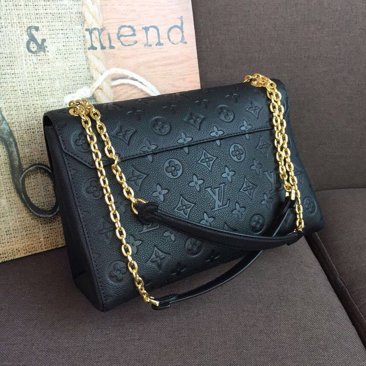 Louis Vuitton Vavin MM Monogram Empreinte Black For Women, Women’s Handbags, Shoulder And Crossbody Bags 9.8in/25cm