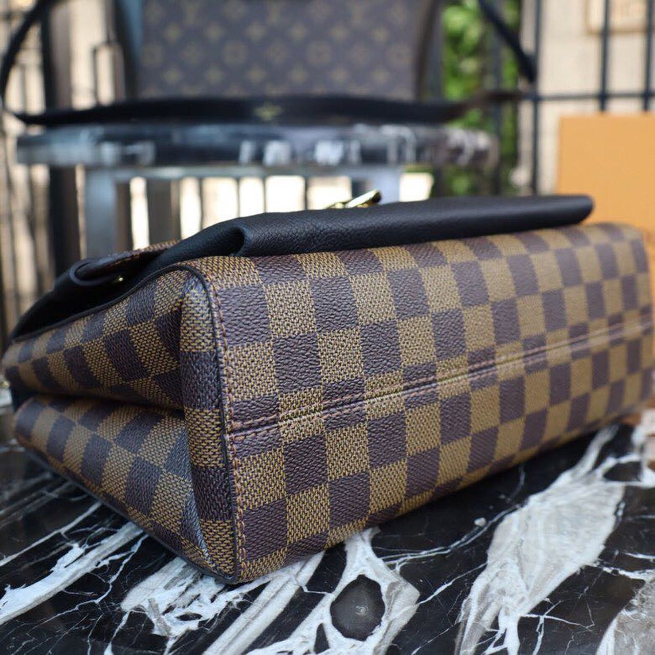 Louis Vuitton Vavin PM Damier Ebene Canvas Black For Women, Women’s Handbags, Shoulder Bags 9.8in/25cm