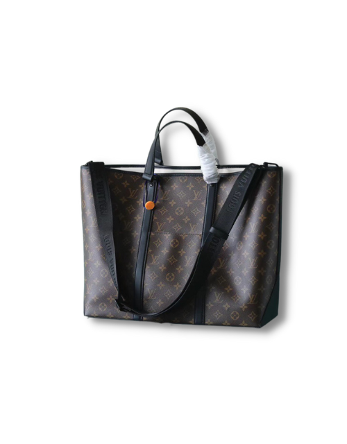 Louis Vuitton Week End Tote Monogram Macassar Brown For Men 14.6in/37cm