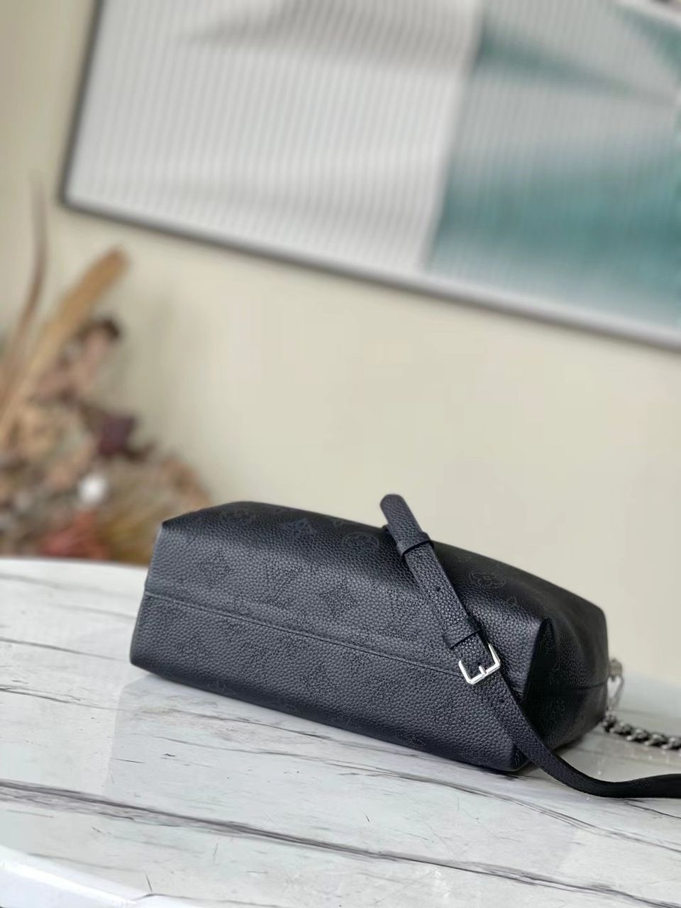 Louis Vuitton Why Knot MM Mahina Black For Women, Women’s Handbags, Shoulder And Crossbody Bags 13.4in/34cm