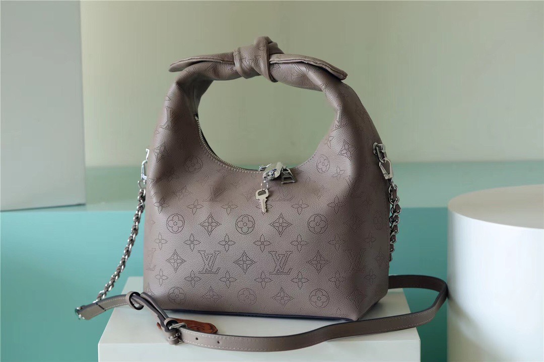 Louis Vuitton Why Knot MM Mahina Galet Beige For Women, Women’s Handbags, Shoulder And Crossbody Bags 13.4in/34cm
