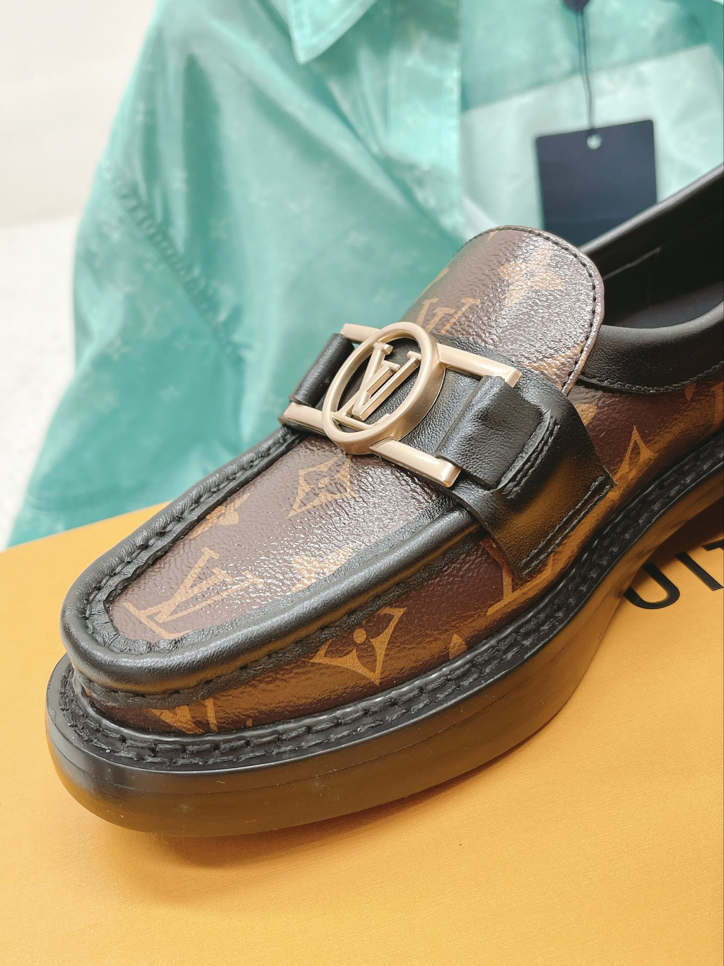 Louis Vuitton Women’s Academy Loafer Gold Toned Hardware Brown For Women LV