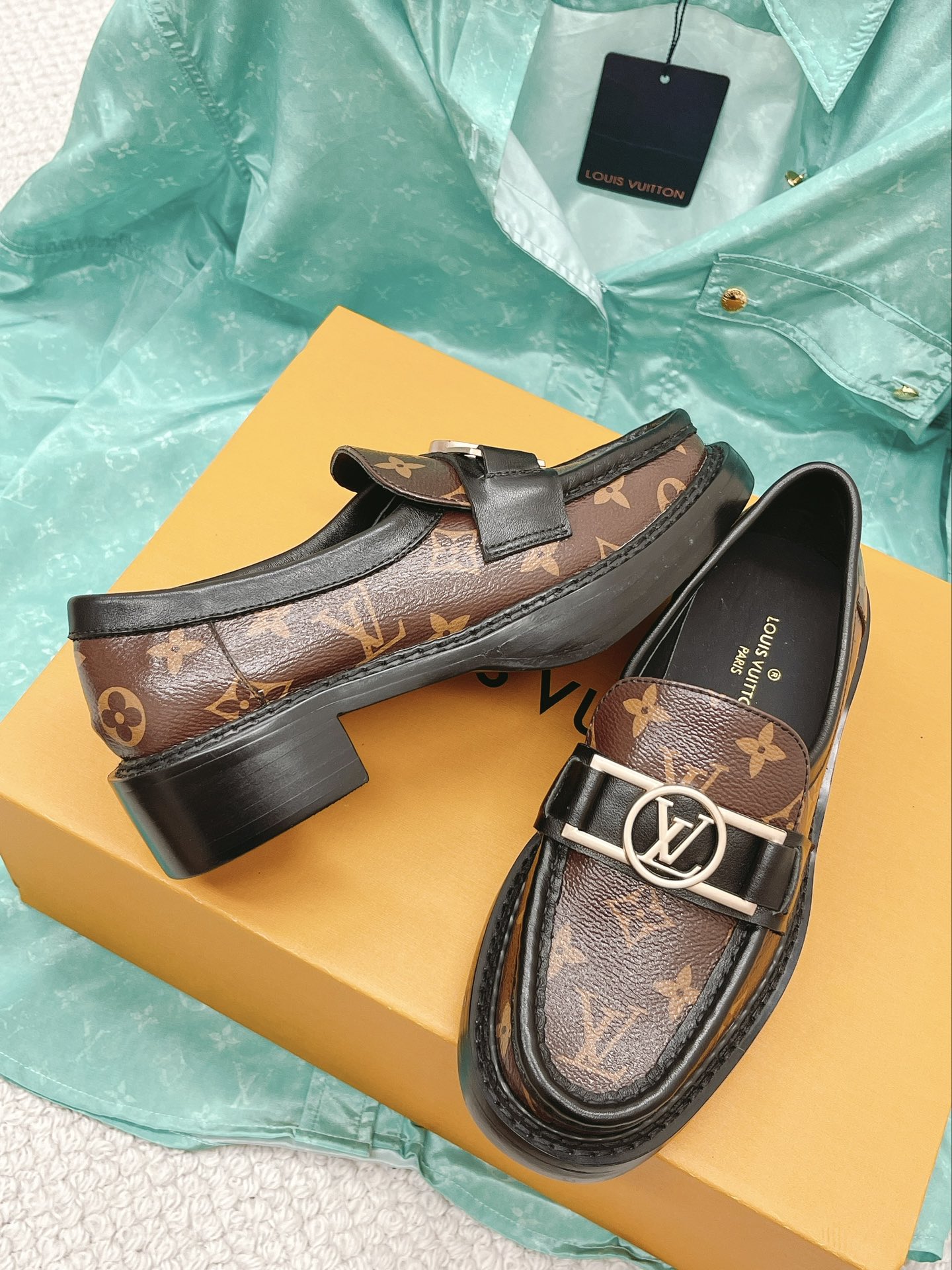 Louis Vuitton Women’s Academy Loafer Gold Toned Hardware Brown For Women LV