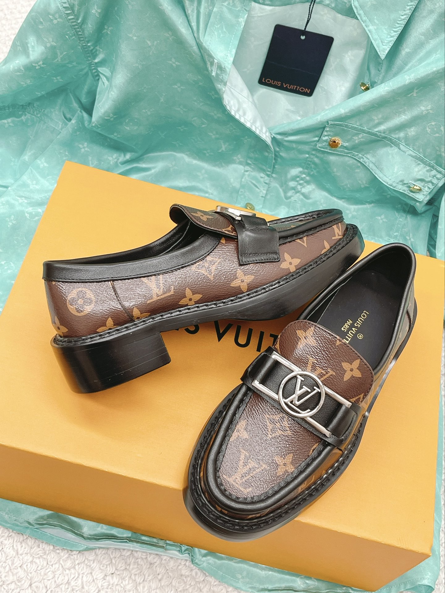 Louis Vuitton Women’s Academy Loafer Silver Toned Hardware Brown For Women LV