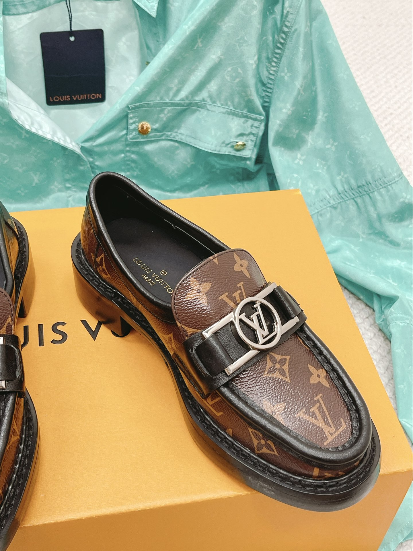 Louis Vuitton Women’s Academy Loafer Silver Toned Hardware Brown For Women LV