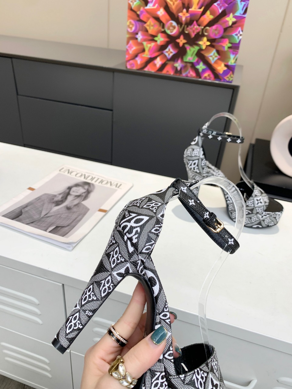 Louis Vuitton Women’s Afterglow Platform Sandal Black For Women LV