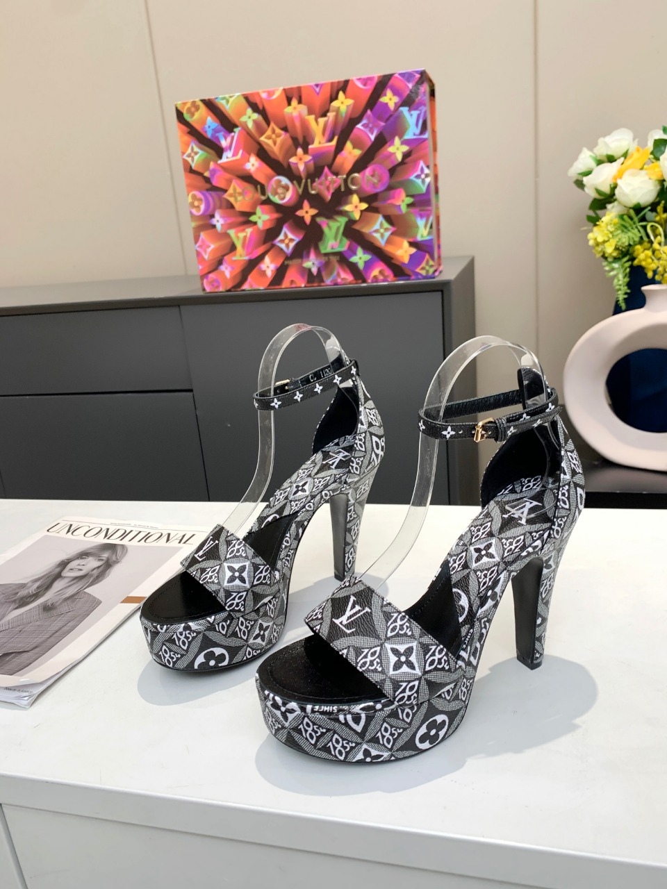 Louis Vuitton Women’s Afterglow Platform Sandal Black For Women LV