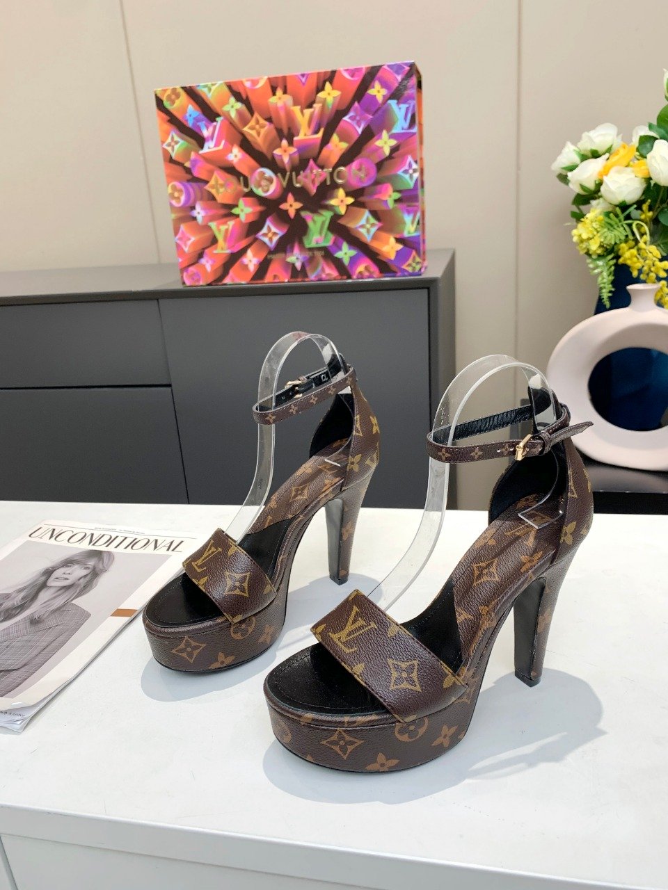 Louis Vuitton Women’s Afterglow Platform Sandal Brown For Women LV