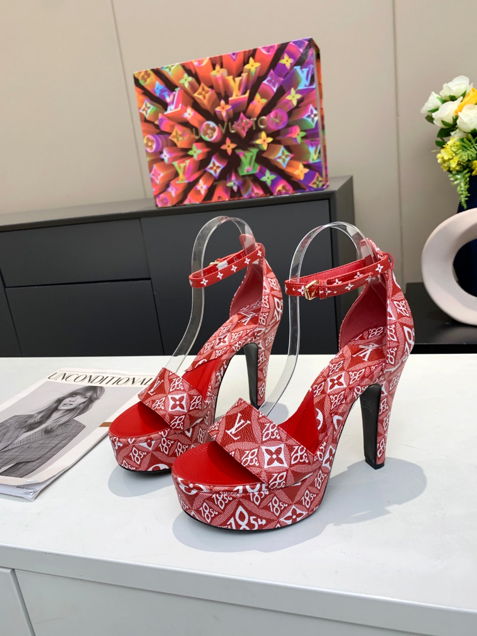 Louis Vuitton Women’s Afterglow Platform Sandal Red For Women LV
