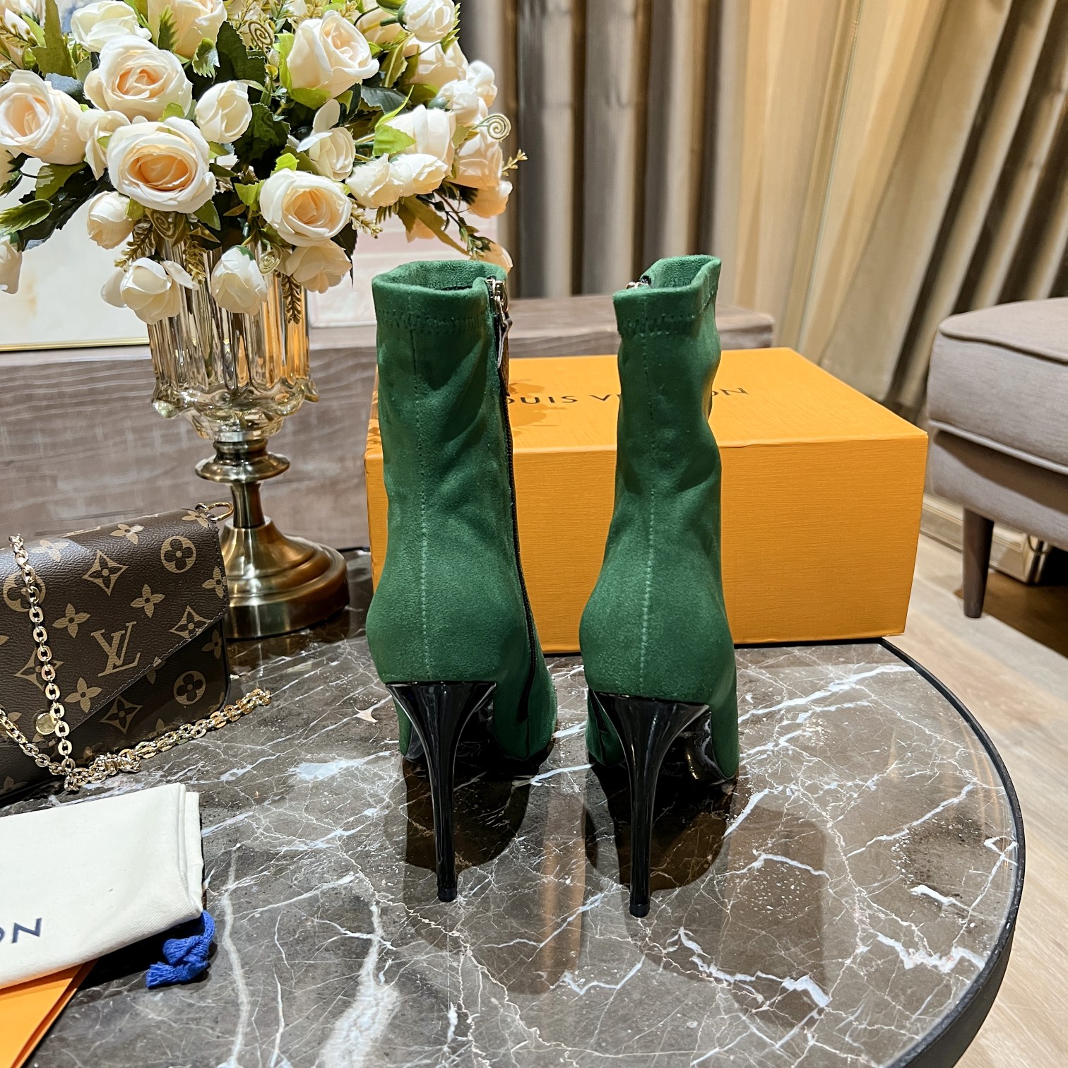 Louis Vuitton Women’s Cherie Ankle Boots Green Women LV