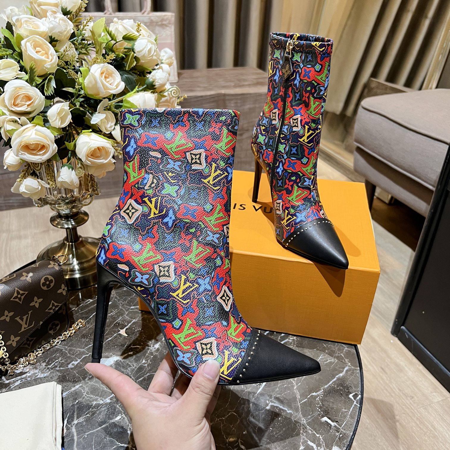 Louis Vuitton Women’s Cherie Ankle Boots MulticolorFor Women LV