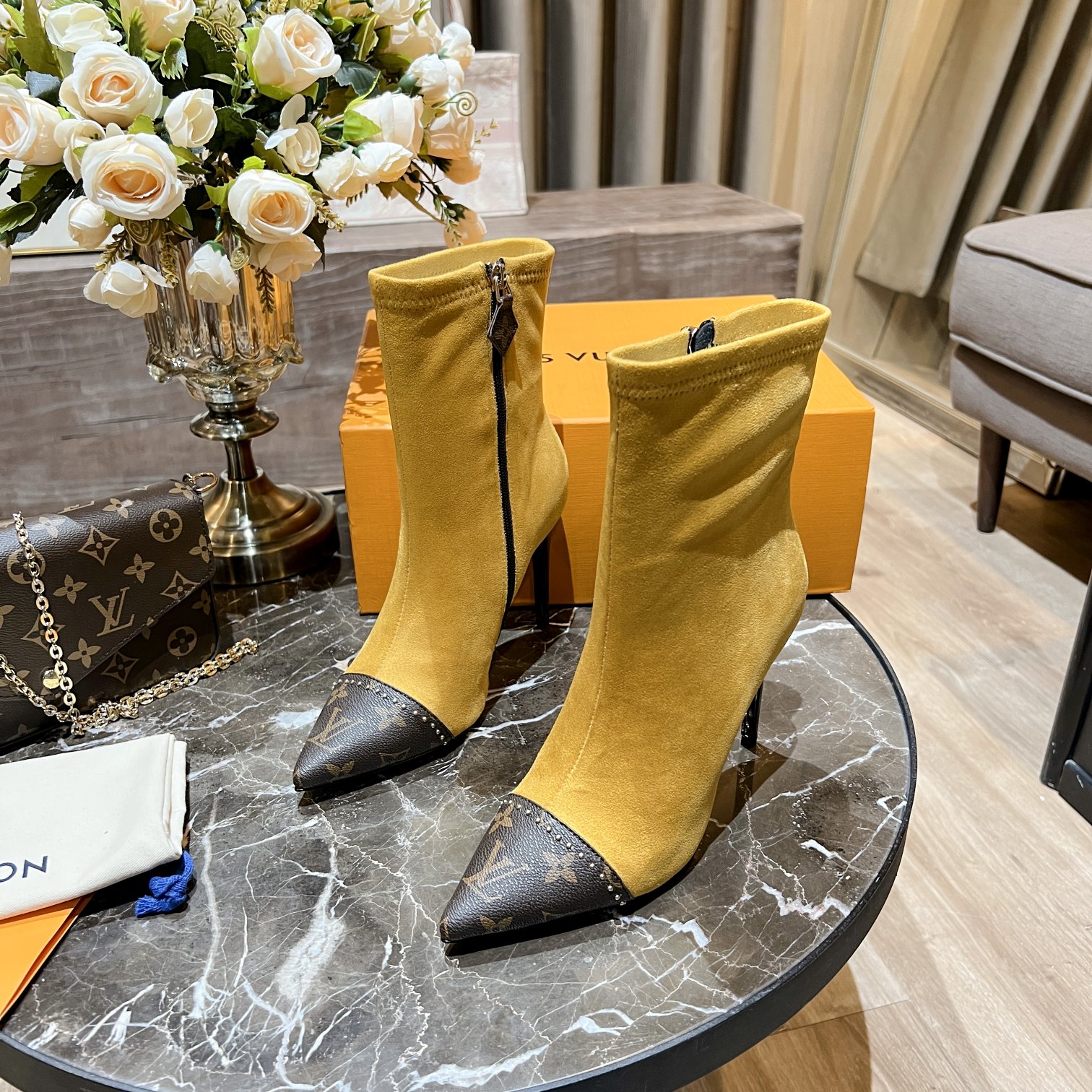 Louis Vuitton Women’s Cherie Ankle Boots Yellow Women LV